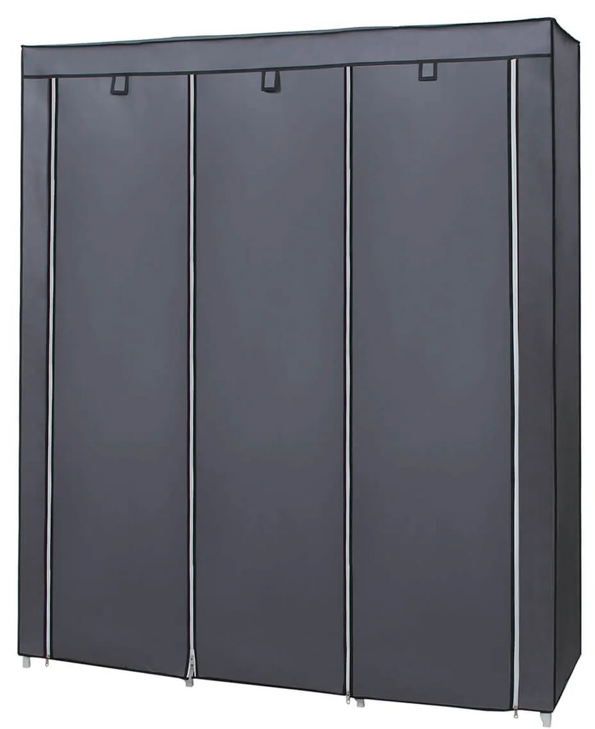 Guarda Roupa grande em tecido 150 x 175 x 45 cm Cinzento