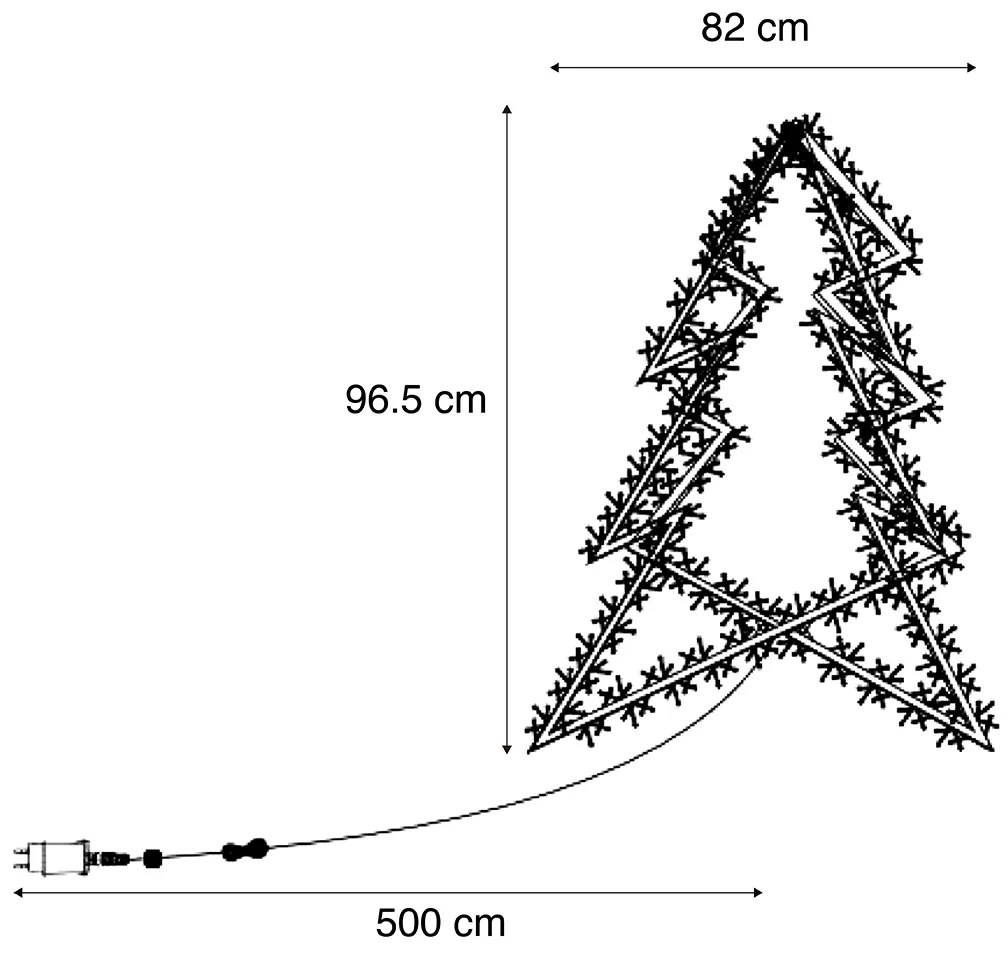 Árvore de Natal Preta Incl. LED IP44 - Brilli