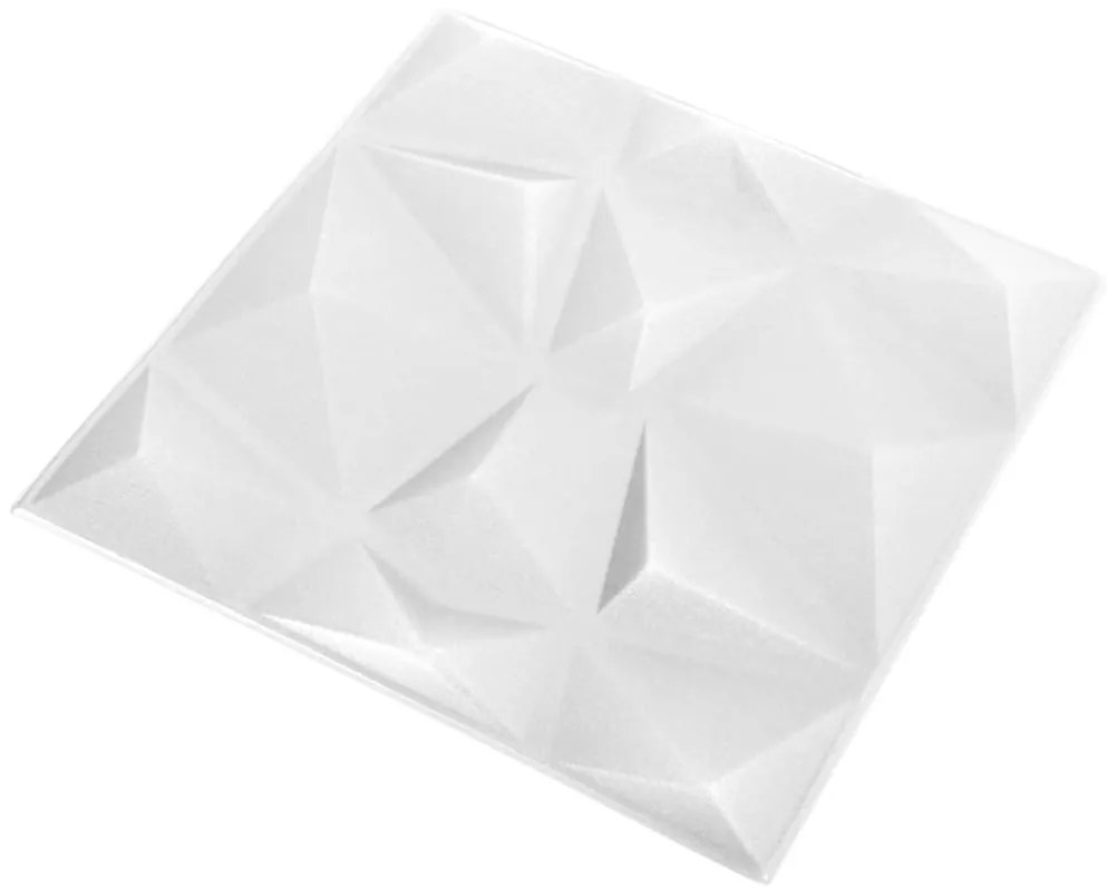 Painéis de parede 3D 24 pcs 50x50 cm 6 m² branco diamante