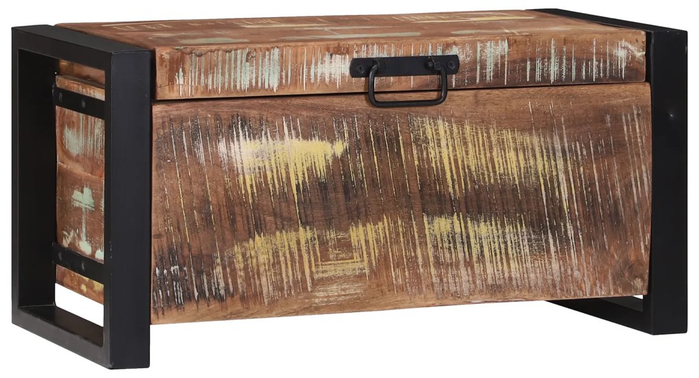 Baú de Armazenamento 60x30x30cm em Madeira Recuperada e Metal