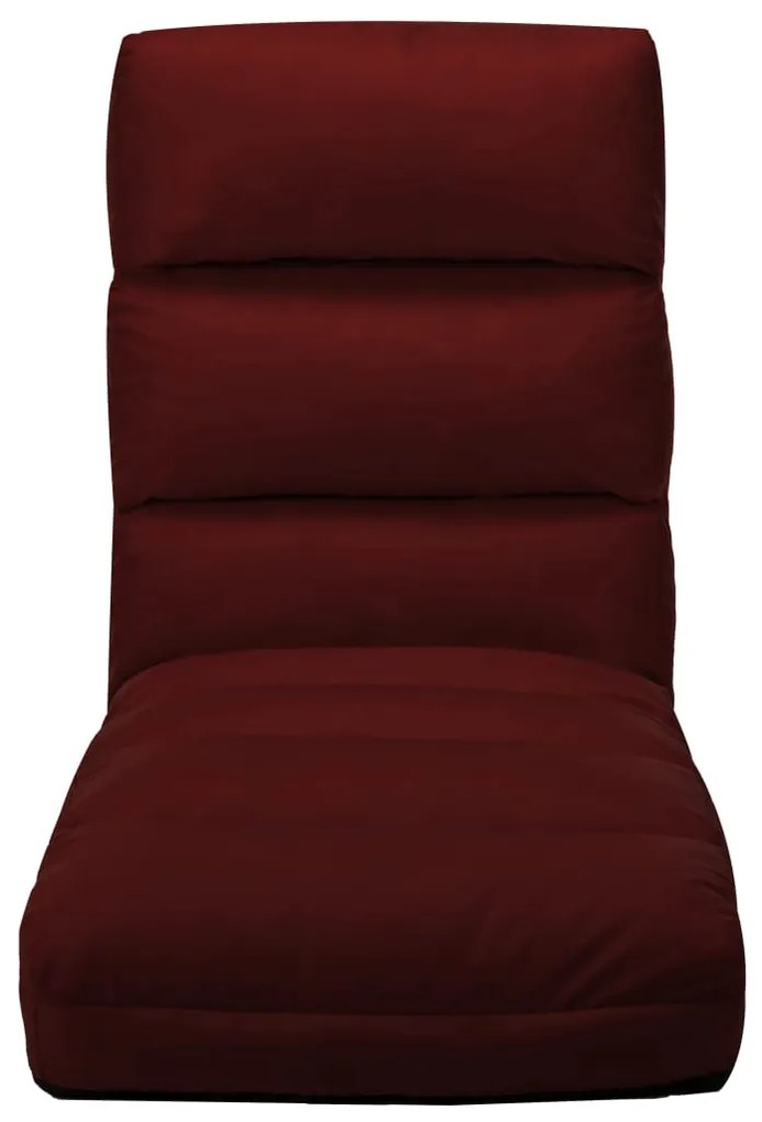 Colchão dobrável couro artificial vermelho tinto