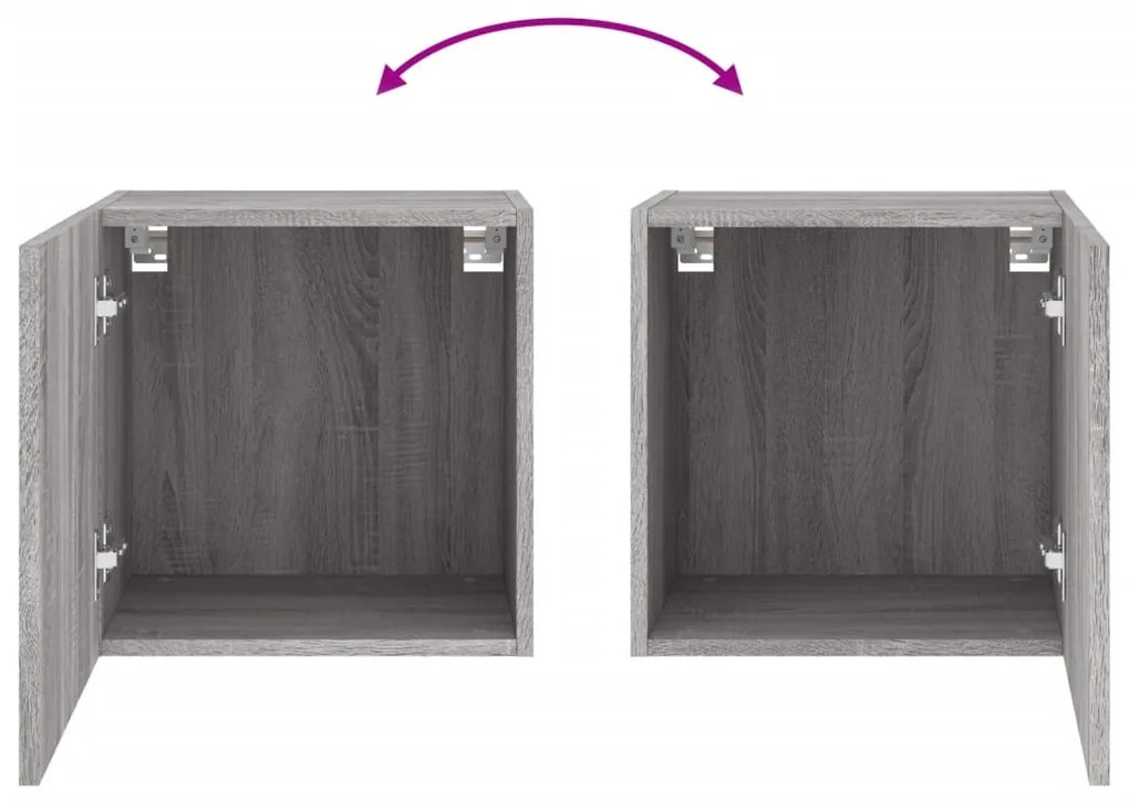 Móveis parede TV 2pcs 40,5x30x40 cm deriv. madeira cinza sonoma