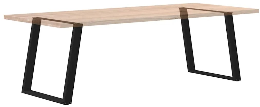 Pés de mesa de jantar em forma de U, 2 peças, preto, 80x (72-73) cm, a