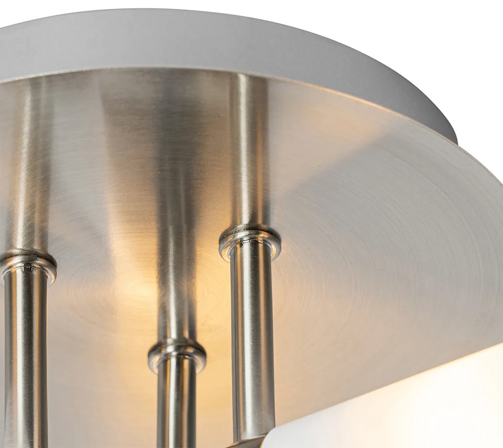 Candeeiro de teto moderno para casa de banho em aço 3 luzes IP44 - Bath