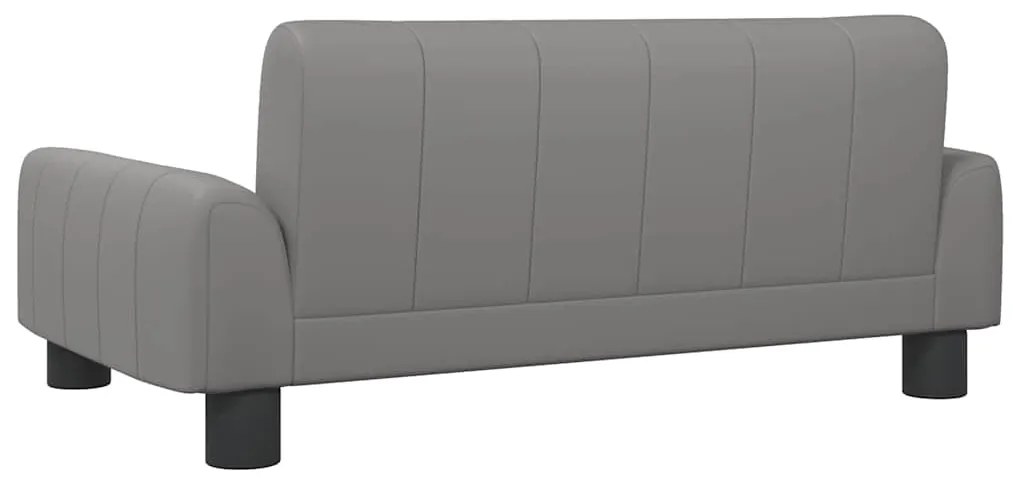 Sofá infantil 70x45x30 cm couro artificial cinzento