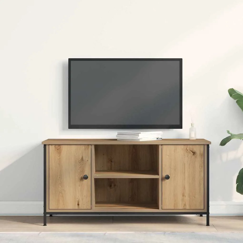 Mesa de TV vidaXL Carvalho Artesanal 100x40x50 cm Madeira Derivada e A