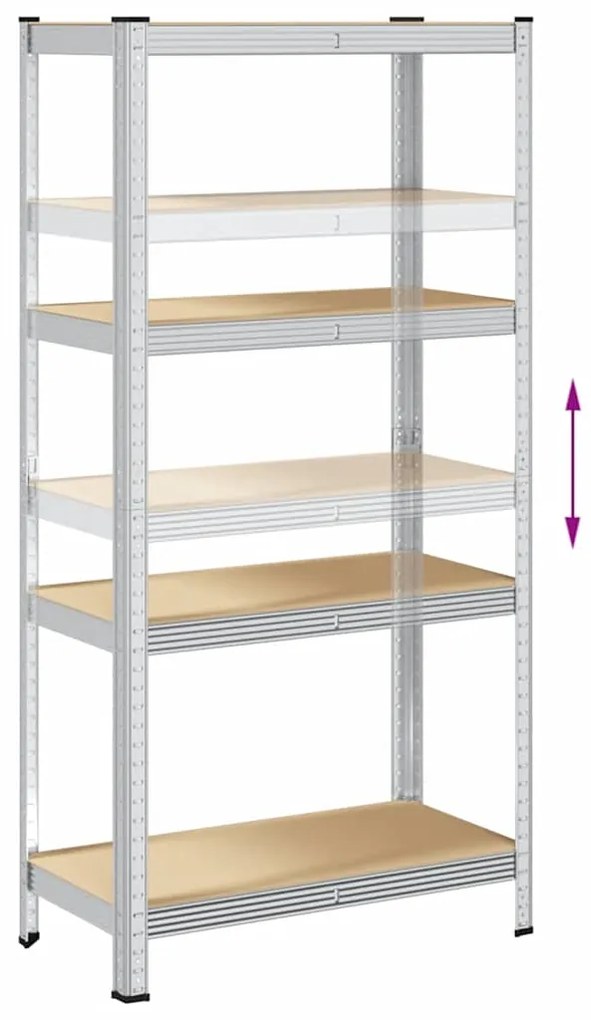 Prateleiras de armazenamento de 4 camadas 2 pcs aço prateado