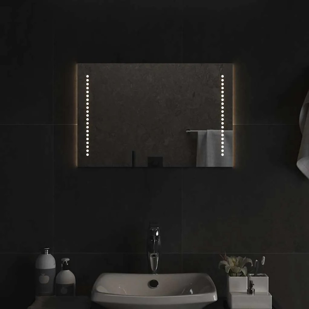 vidaXL Espelho de casa de banho com luzes LED 60x40 cm