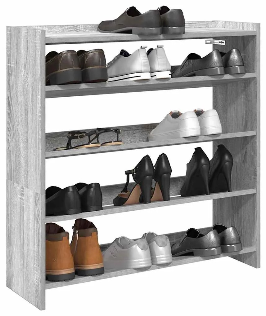 vidaXL Sapateira 80x25x81 cm derivados de madeira cinzento sonoma