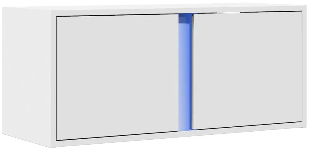 Móvel de parede para TV com luzes LED 80x31x35 cm branco