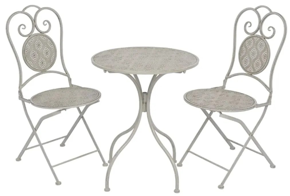 3 pcs conjunto bistrô aço cinzento
