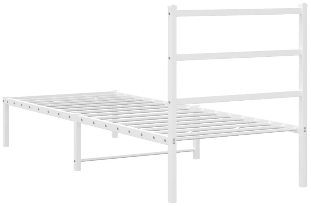 Estrutura de cama com cabeceira 80x200 cm metal branco