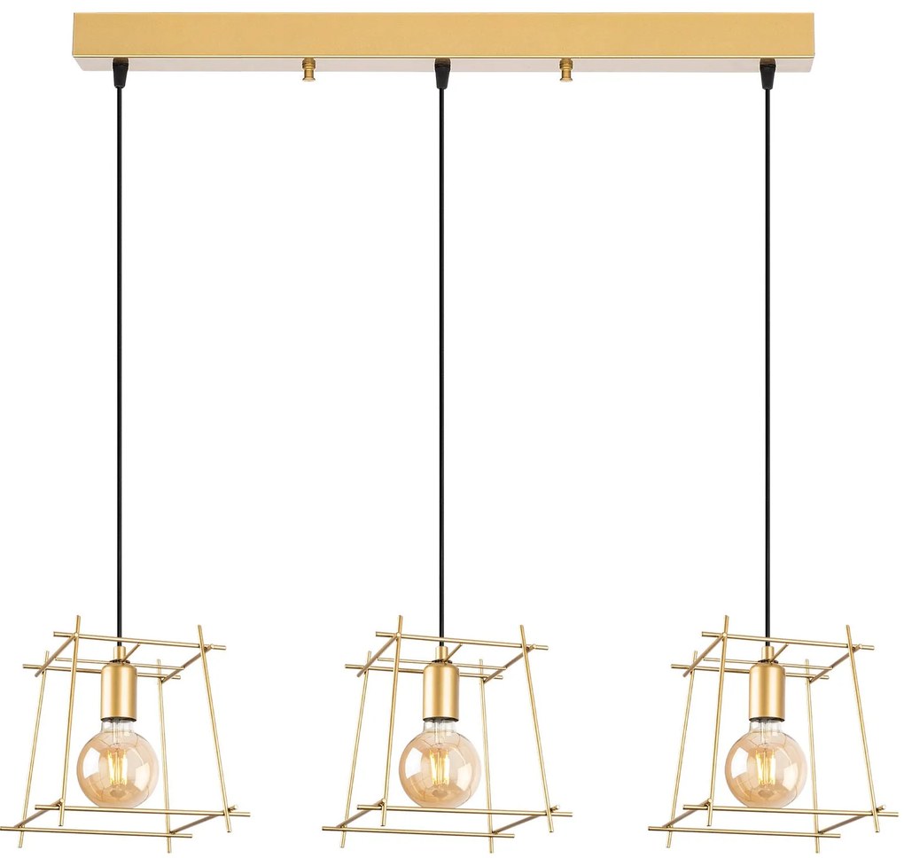 Candeeiro de Teto Coman – Ouro Brilhante – 101 x 24 x 122 cm