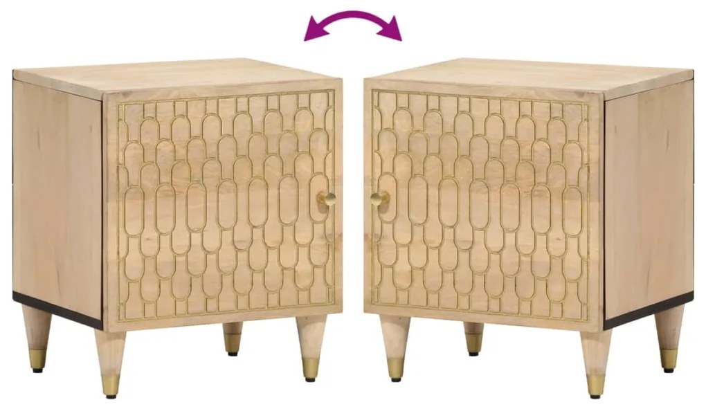 Mesas de cabeceira 2 pcs 40x33x46 cm madeira mangueira maciça