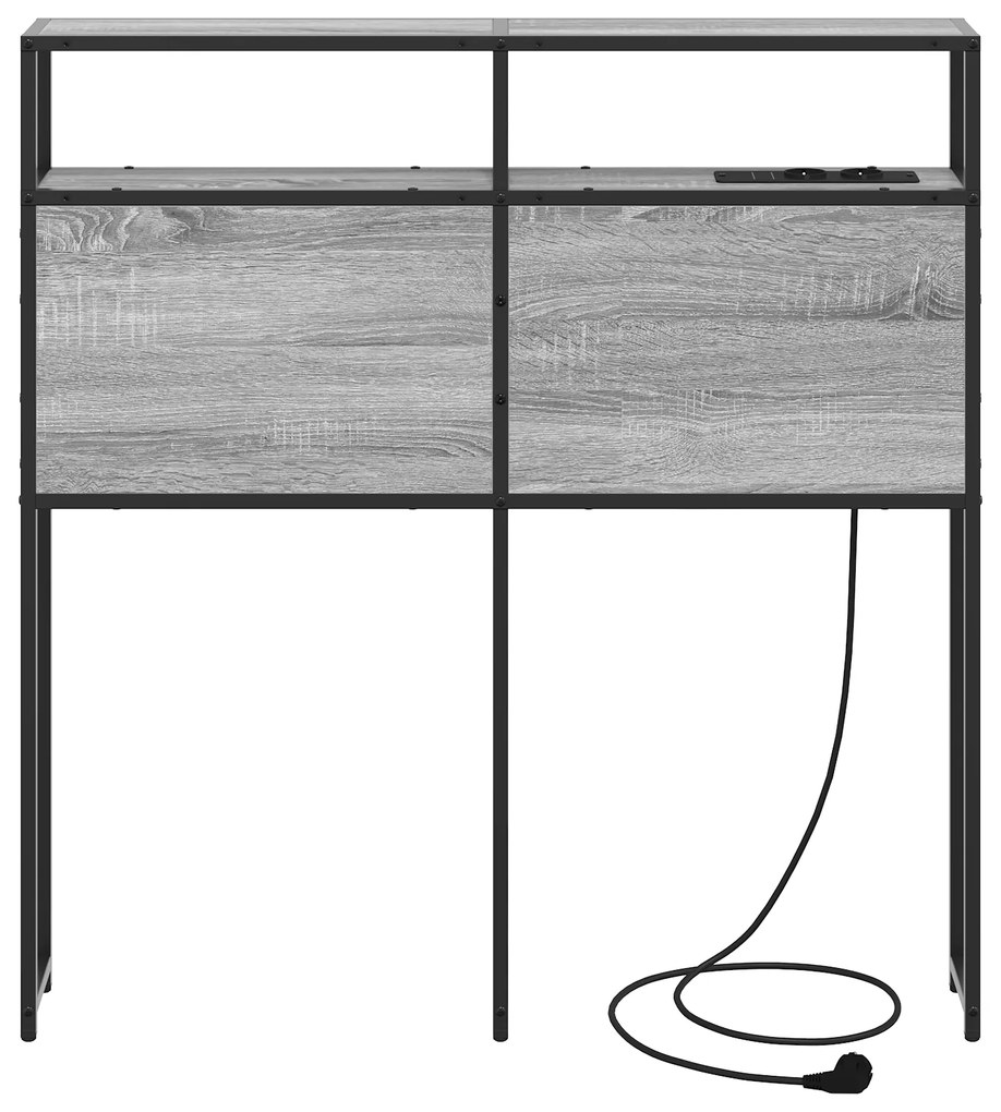Cabeceira de armazenamento Sonoma cinzento 75 cm