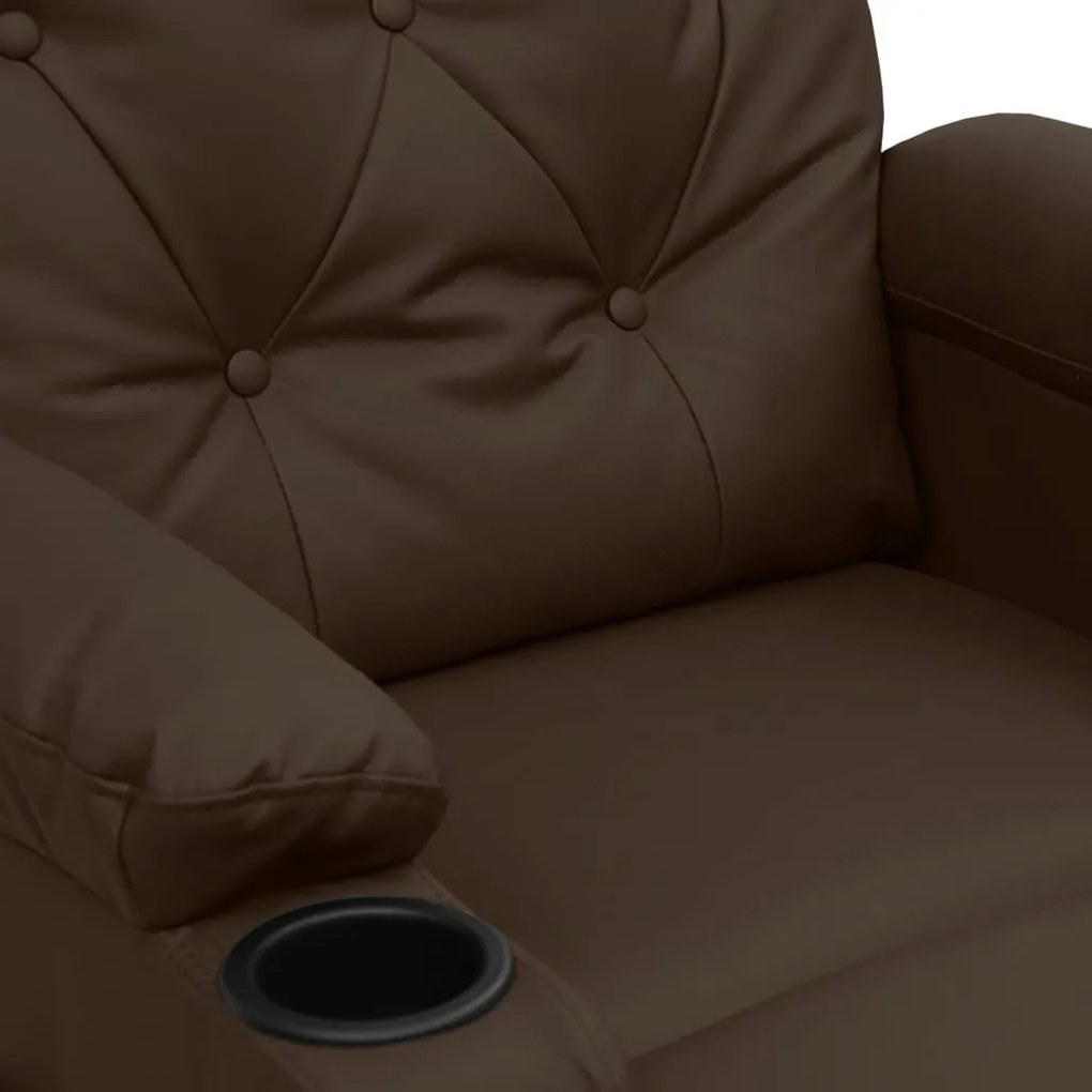 Cadeira de massagens couro artificial castanho