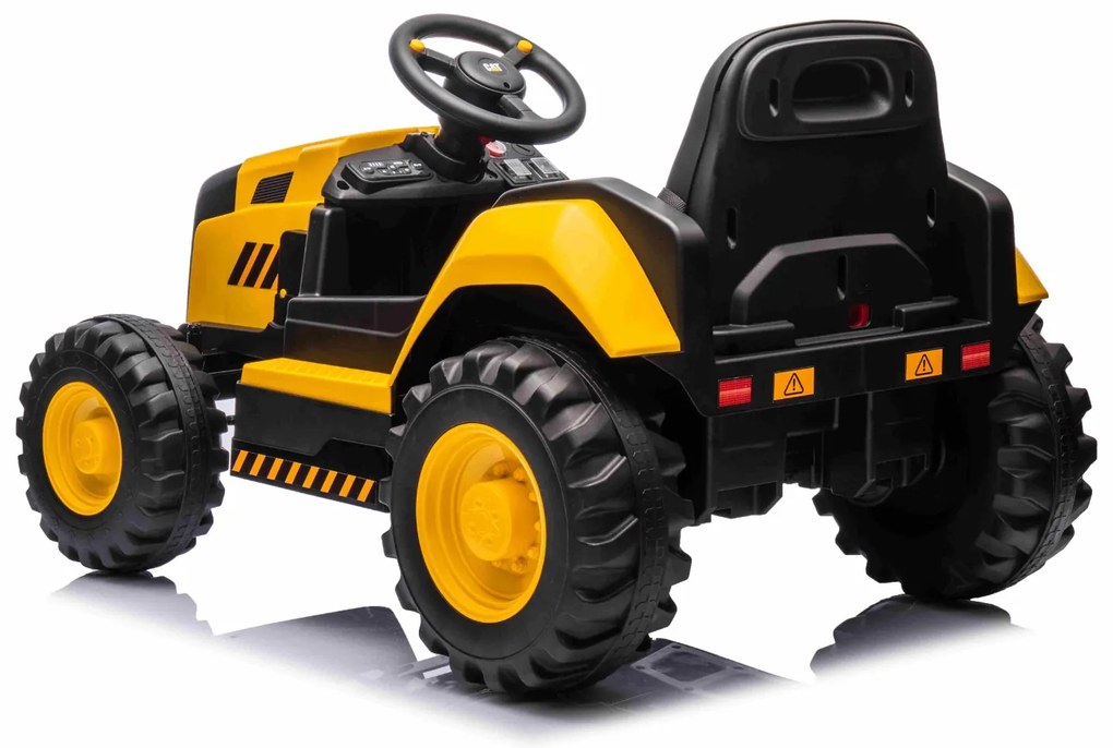 Escavadora eléctrica Caterpillar Crianças 12V Com licença, assento individual, entrada USB no leitor de MP3, tração traseira com 2 motores de 30 W e b