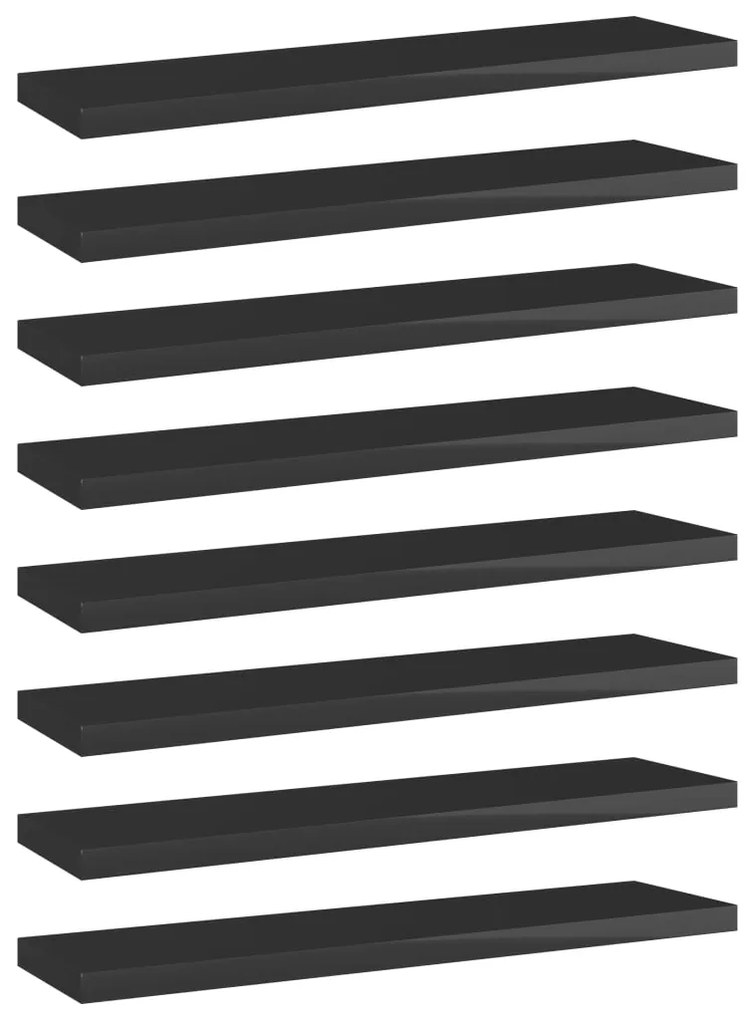 vidaXL Prateleiras para estante 8 pcs 40x10x1,5cm contraplacado preto