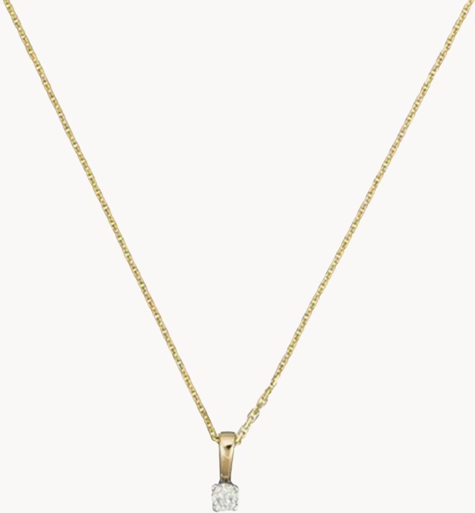 Colar em prata com pendente em ouro amarelo e diamantes Mon Diamant PM