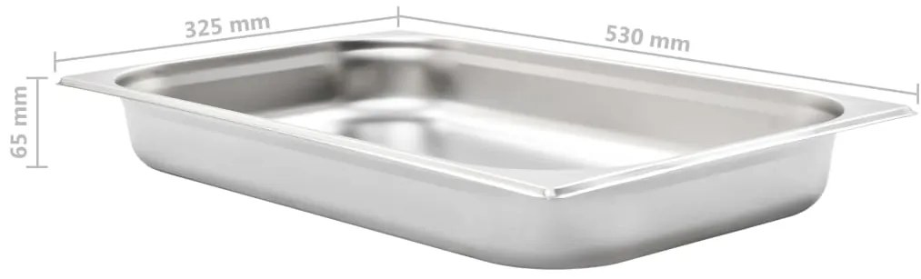 Recipientes gastronorm 4 pcs GN 1/1 65 mm aço inoxidável