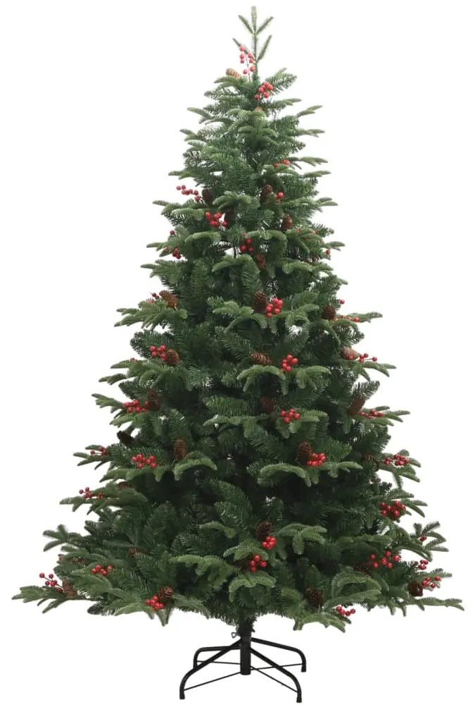 Árvore de Natal artificial articulada c/ pinhas e bagas 210 cm