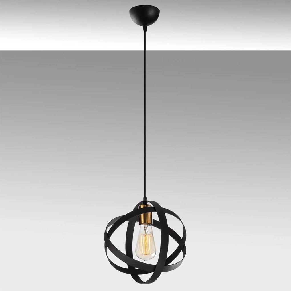 Candeeiro Chandelier Gezegen – Preto Antigo – Diâmetro 25 cm, Altura 1