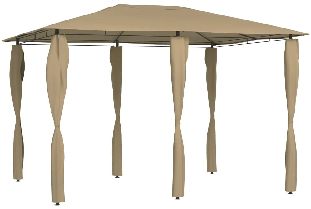 Gazebo 3x4x2,6m + capas para postes 160 g/m² cinza-acastanhado
