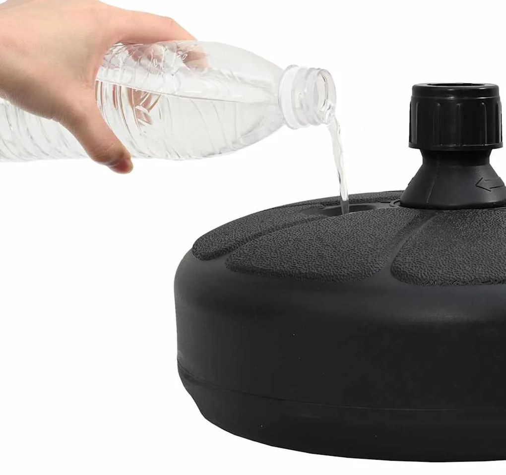 Base para guarda-sol com areia/água 15 L preto