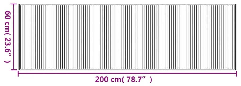 Tapete retangular 60x200 cm bambu castanho
