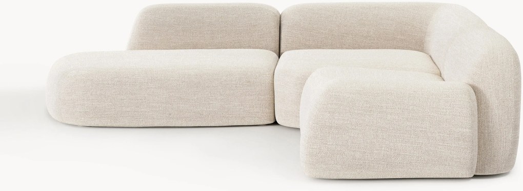 Sofá de canto modular em bouclé Wolke (4 lugares)