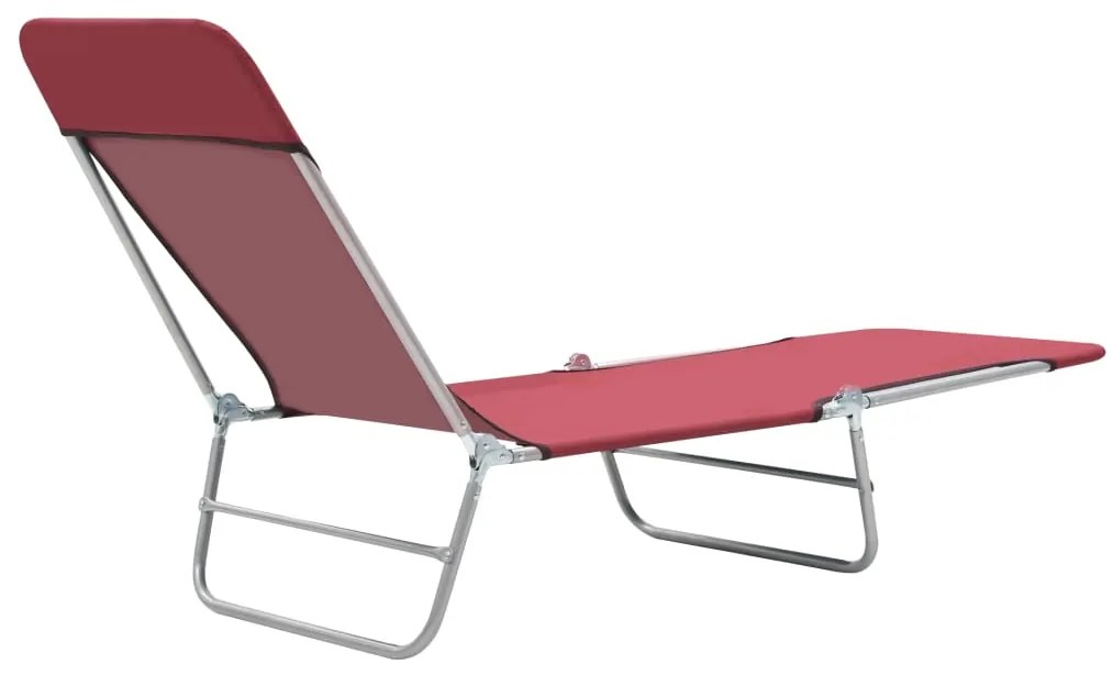 Espreguiçadeiras dobráveis 2 pcs aço e tecido vermelho