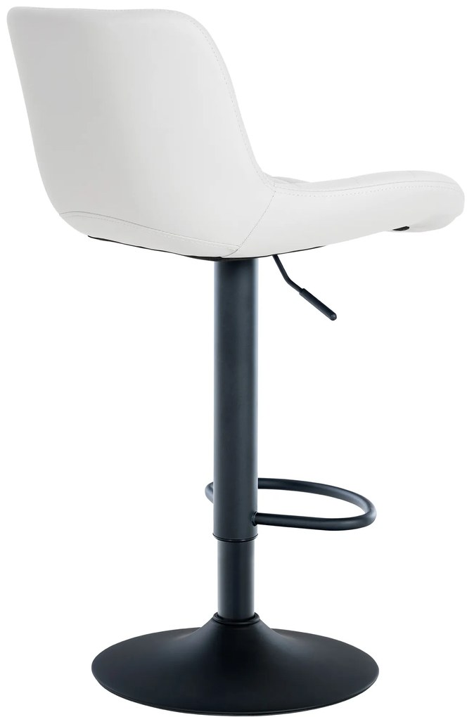 Banco de bar Tover em couro sintético e com estrutura preta 48 x 81-105 x 54 cm Branco