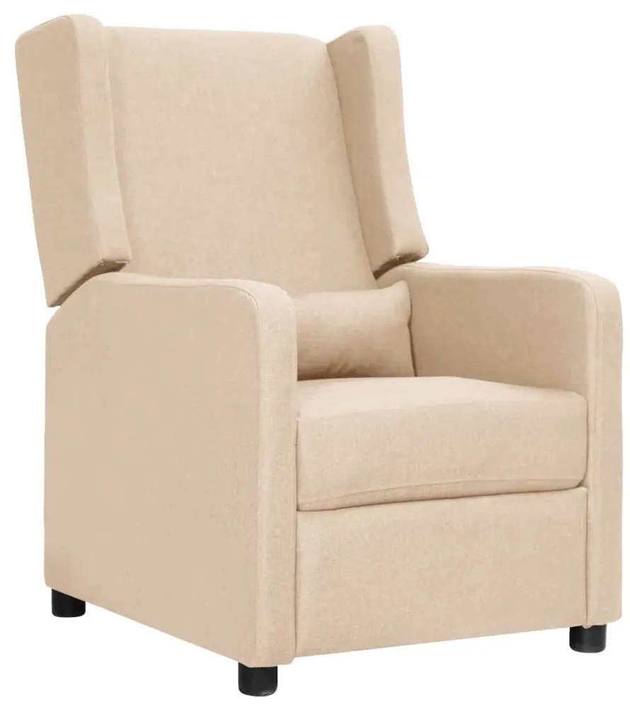 339009 vidaXL Poltrona reclinável tecido cor creme