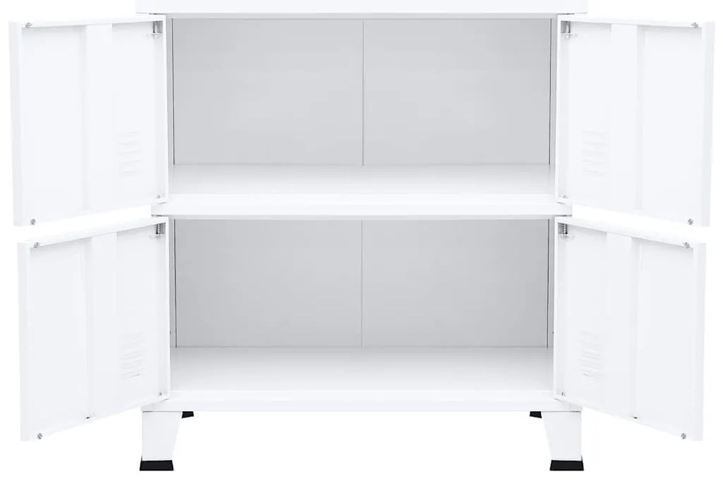 Aparador de arrumação industrial 75x40x80 cm aço branco