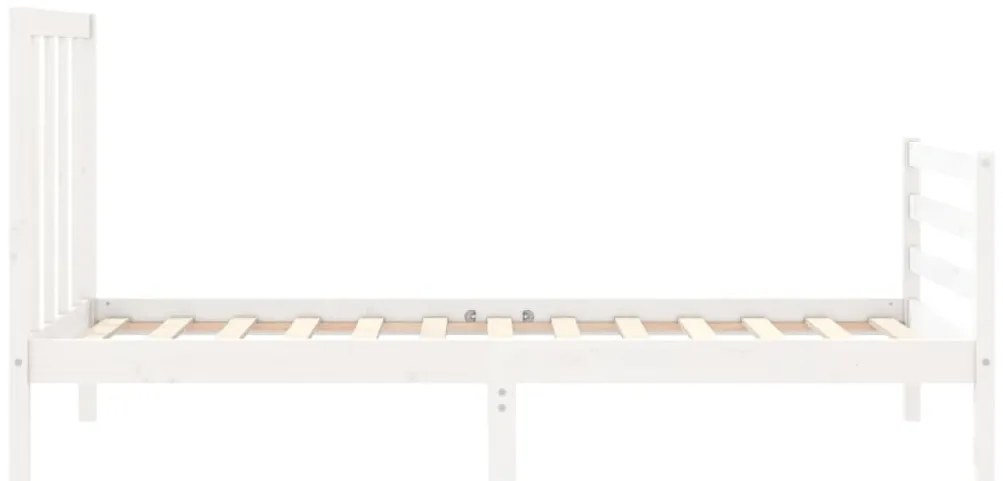 Cama sem colchão 90x200 cm madeira de pinho maciça branco