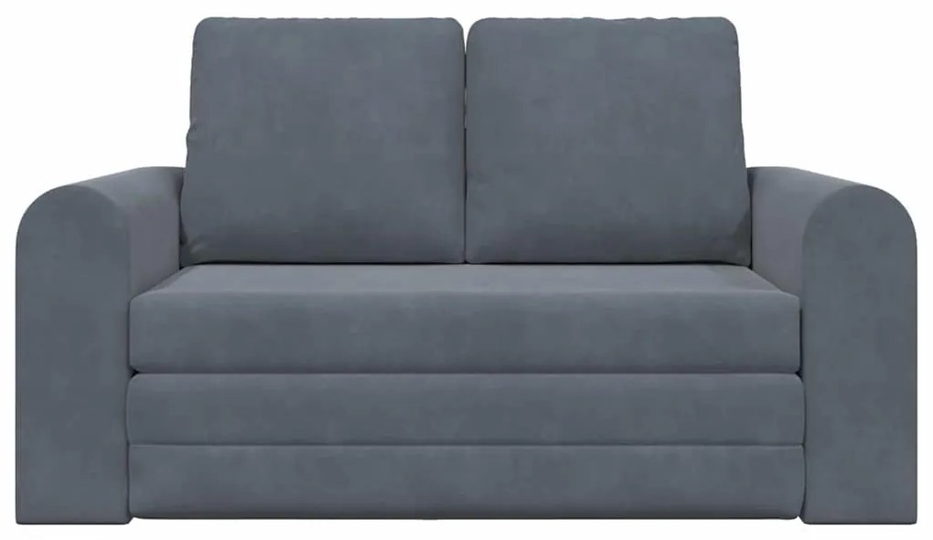 Sofá Cama de Chão 2 em 1 Cinza Escuro 148x71x83 cm Veludo