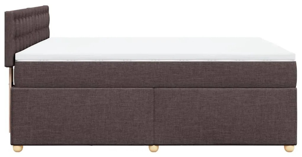 Cama com molas/colchão 160x200 cm tecido castanho-escuro