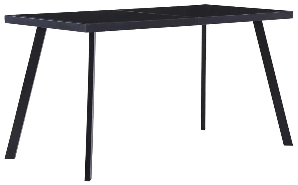 vidaXL Mesa de jantar 140x70x75 cm vidro temperado preto