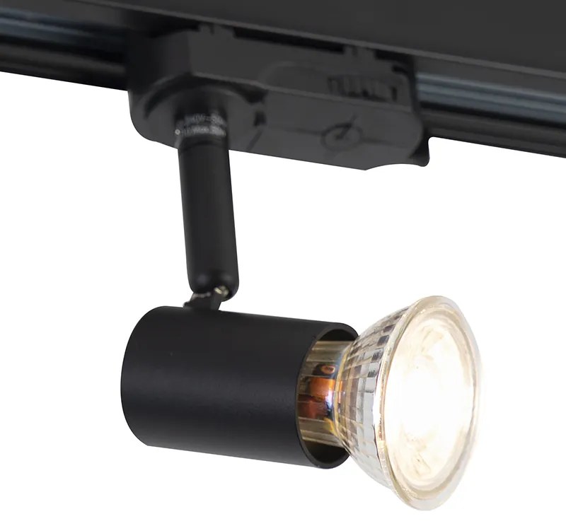 Foco de calha trifásico preto - Jeany