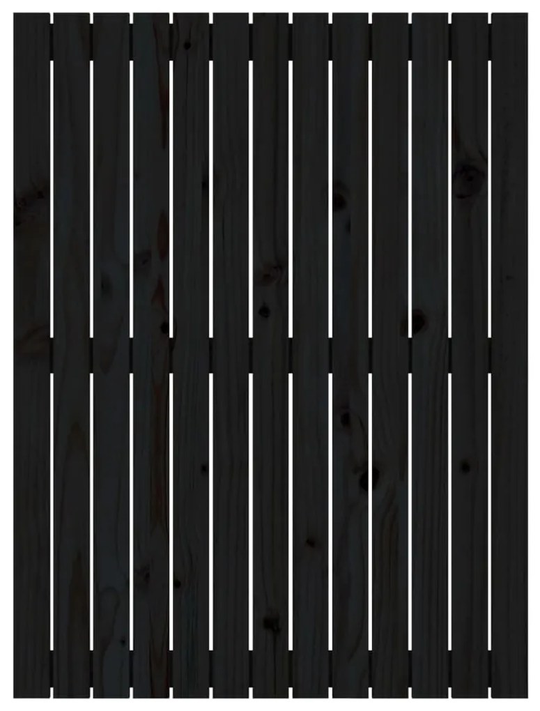 Cabeceira de parede 82,5x3x110 cm madeira de pinho maciça preto