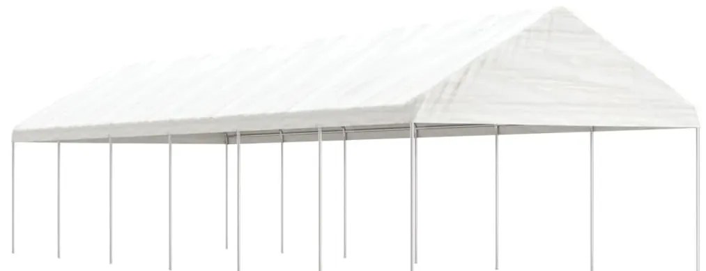 Gazebo com telhado 13,38x4,08x3,22 m polietileno branco