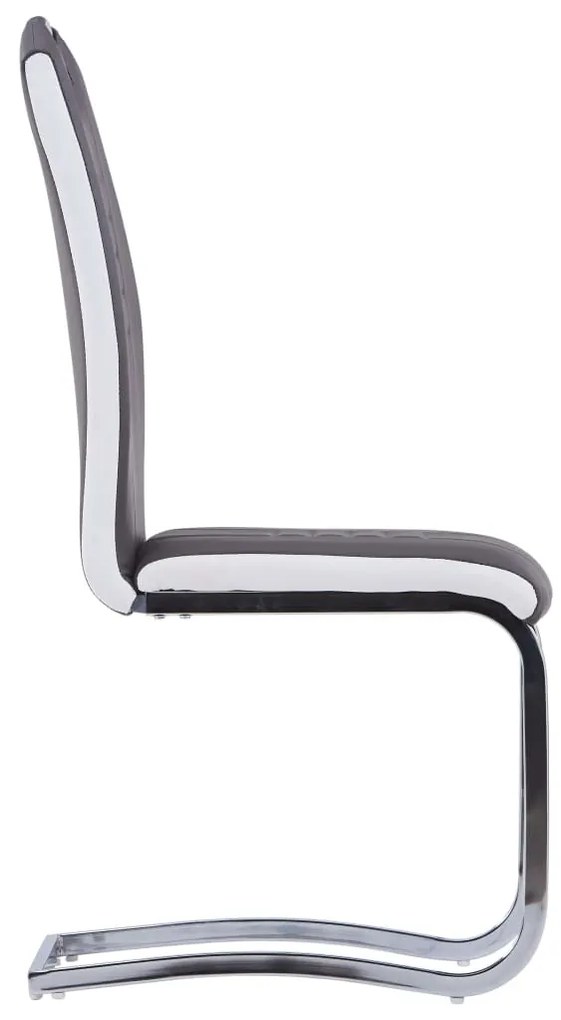 Cadeiras de jantar cantilever 4 pcs couro artificial cinzento