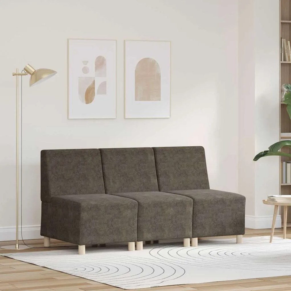 vidaXL Cadeira Sofa 3 pcs Cinza Escuro Couro camurça sintético
