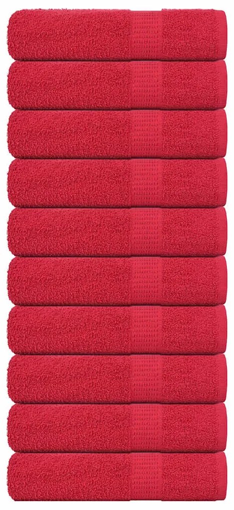 vidaXL Toalhas de mãos FROGN 10 pcs 50x100 cm 360 g/m² vermelho