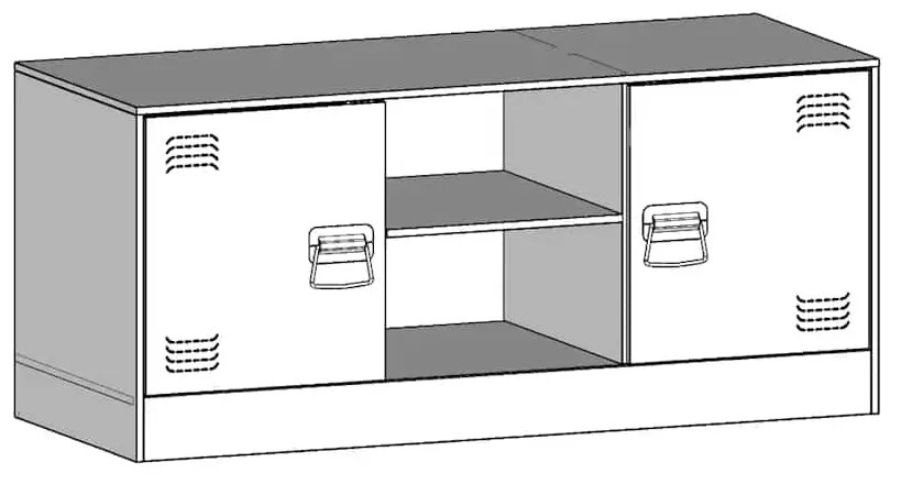 Móvel de TV 99x39x44 cm aço branco