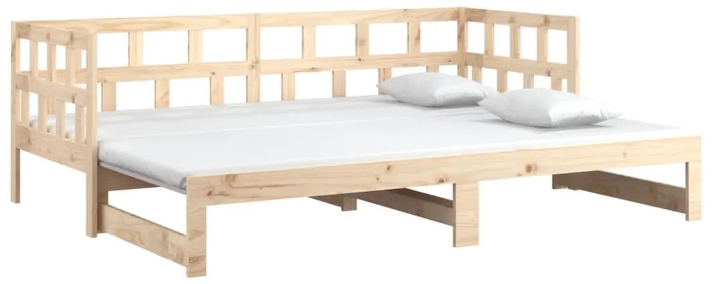 Sofá-cama de puxar 2x(90x200) cm pinho maciço