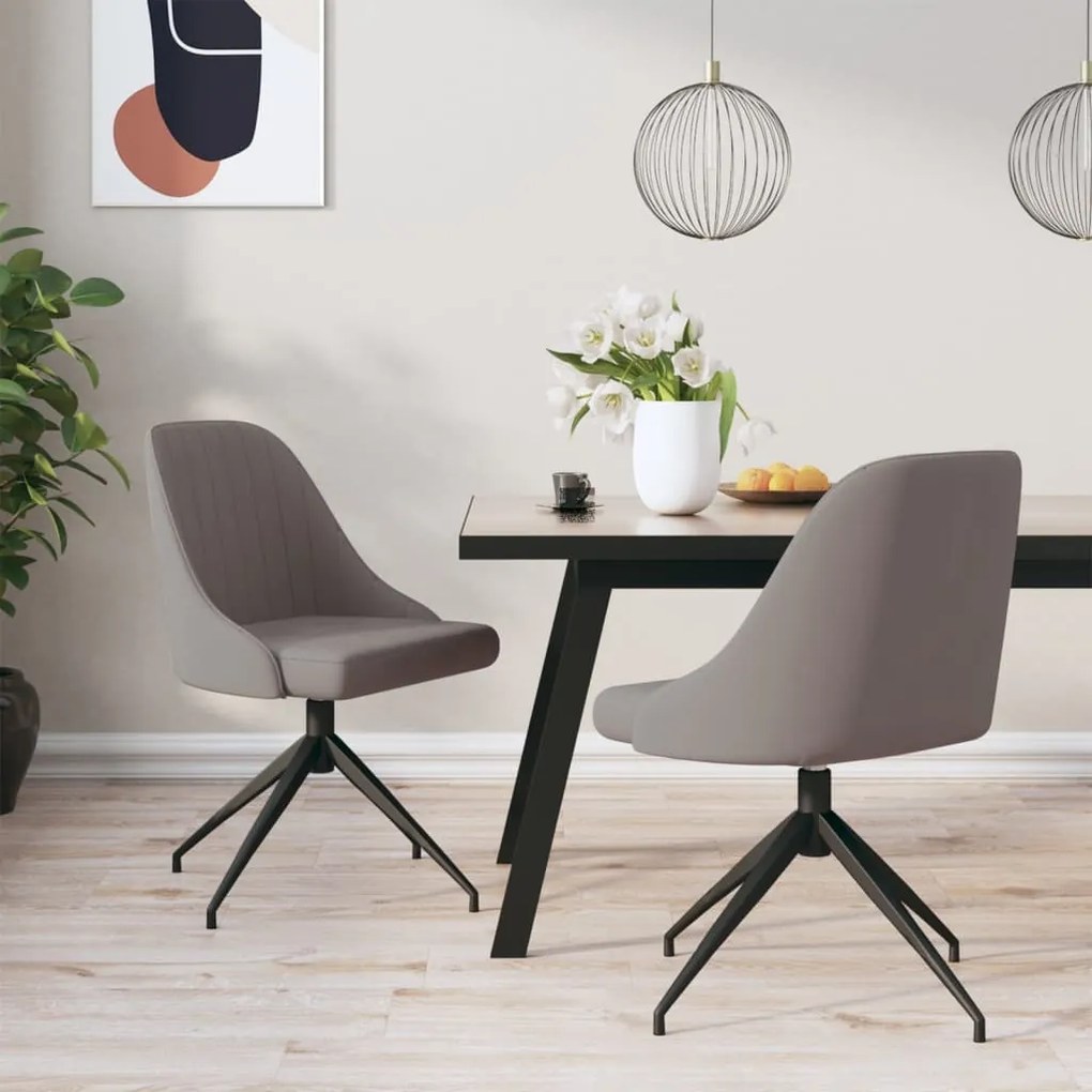 vidaXL Cadeiras de jantar 2 pcs veludo cinzento-claro