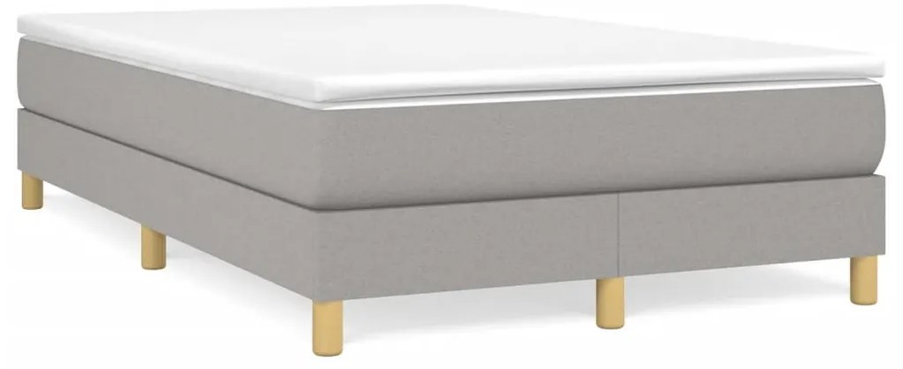 Cama boxspring com colchão 120x190 cm tecido cinzento-claro