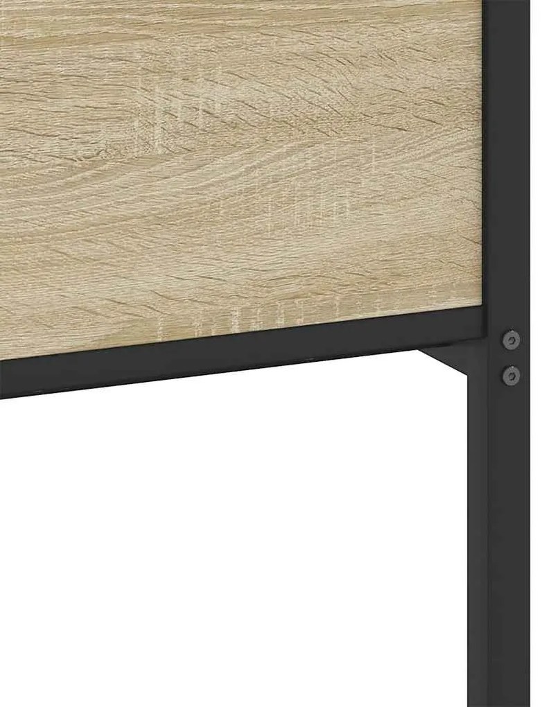Estrutura de cama sem colchão 160x200cm metal carvalho sonoma