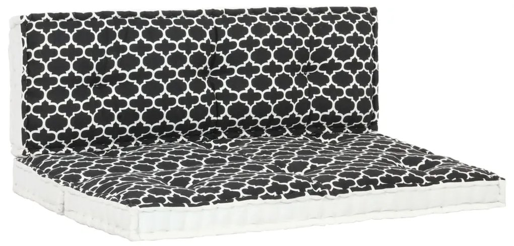 287580 vidaXL Conjunto almofadão jardim para sofá de paletes 2 pcs estampado